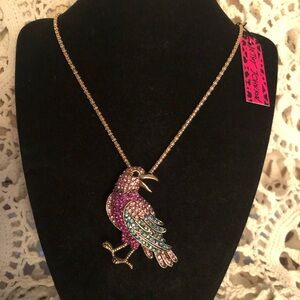NWT Betsey Johnson Raven Necklace